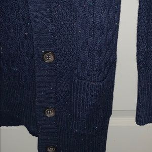Blue cardigan with colorful small spots
